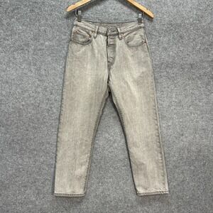 Levi's 501 Premium Jeans Womens W27 L26 Gray Button Fly 100% Cotton Straight